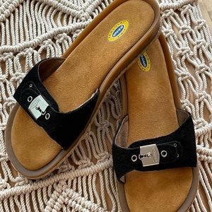 EUC Women’s Dr. Scholl’s  HEAVEN Black Sandal 8